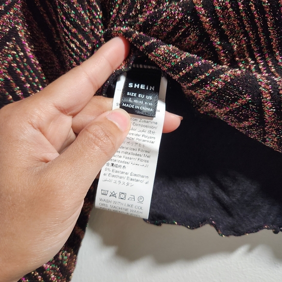 SHEIN Glitter Crop Top Size Large - Picture 5 of 8